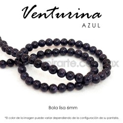 Venturina azul bola lisa 6mm