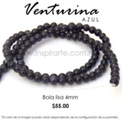 Venturina azul, bola lisa 4mm