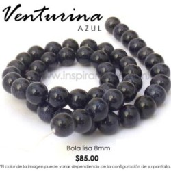 Venturina azul, bola lisa 8mm