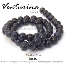 Venturina azul, bola lisa 8mm