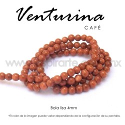 Venturina café, bola lisa 4mm