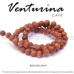 Venturina café, bola lisa 6mm