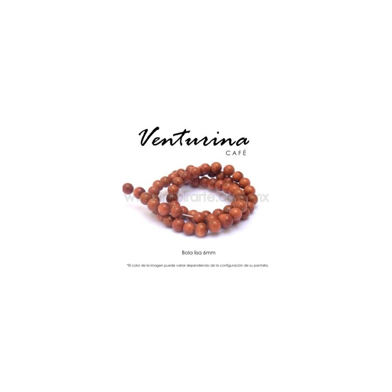 Venturina café, bola lisa 6mm