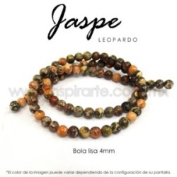 Jaspe leopardo, bola lisa 4mm